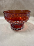 Bohemian Style Fire Red Pedestal Bowl