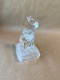 Clear Cat Glass Figure With Base