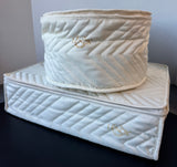5-Piece Lenox White Herringbone Quilted China Storage Containers