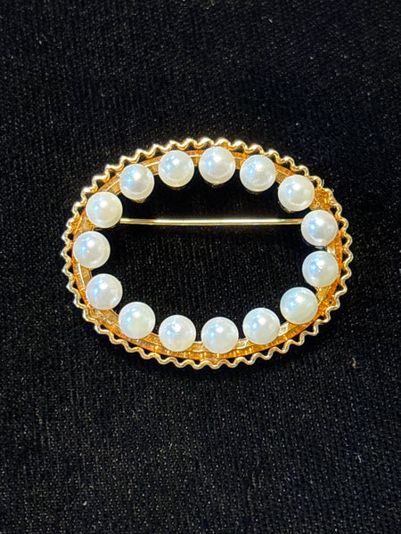 Gold Filled Pin with Pearls