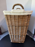 Brown Woven Wicker Hamper with Liner
