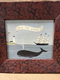 Framed Folk Art Save The Whales