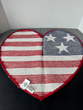 American Flag Heart Pile Bathroom Rug