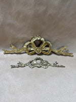 (A) Pair Of Brass Ribbon And Bow Wall Hangings