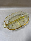 Baroque Yellow Topaz Fostoria Footed Dish