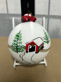 "Farm" Painted Glass Ornament