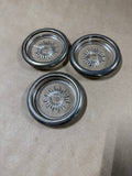 3 Piece Leonard Silverplate Rim Italian Crystal Starburst Coasters