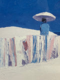 Contemporary Print of People on Dunes; Signed