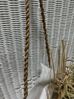 Hanging Woven Basket Wall Pocket with Bouquet of Dried Decor