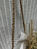 Hanging Woven Basket Wall Pocket with Bouquet of Dried Decor