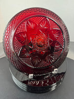 (F) 8-Piece Luminarc France Cristal d’Arques Ruby Red Dinner Plates Set