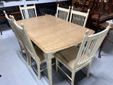 Two Tone Dining Table with Leaf and 6 Chairs ***HEAVY ITEM***READ DETAILS ON PICK UP POLICY***