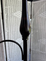 Bronzed Metal Torchiere 3-Way Floor Lamp with Reading Lamp (WORKS)