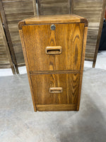 Oak Tone File Cabinet with 2 Drawers