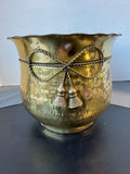 (A) Brass Bow Accented Vintage Planter