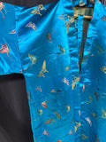 Oriental Blue Silk Butterfly Robe - One Size Fits All
