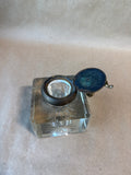 Glass And Brass Art Nouveau Ink Well With Woman