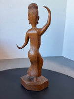 Hand Carved Wooden Vintage Balinese Dancer Sculpture