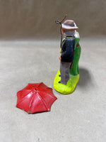 European Folk Art Couple Under Umbrella Figurine