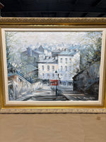 Large Parisian City Scape Painting by B. La Vie; Signed