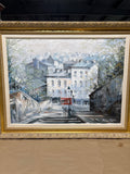 Large Parisian City Scape Painting by B. La Vie; Signed