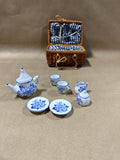 Delton Mini Tea Set With Wicker Basket Set