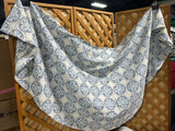 Threshold 64"D Round Table Cloth, blue/tan/white