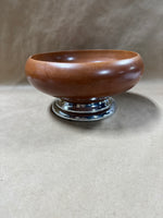 6 Piece Wood And Metal Base Salad Bowl Server With 5 Salad Bowls