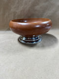 6 Piece Wood And Metal Base Salad Bowl Server With 5 Salad Bowls