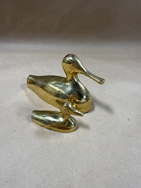 (A) Pair Of Brass Ducks