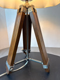 Wood And Metal Tripod Style 2-Way Table Lamp - WORKS