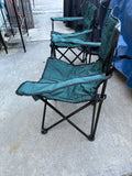 Pair of Green Canvas Folding Arm Chairs w/Carry Bags