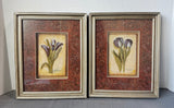 Pair of Framed Charlene Winterle Olsen Signed Floral Chalkware Plaques