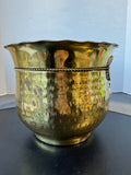 (A) Brass Bow Accented Vintage Planter