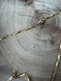 Gold Tone Bar Link Chain & Bracelet Set