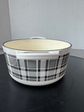 White Plaid Masterclass Enameled Cast Iron Dutch Oven