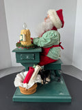 Holiday Scene Vintage Painting Santa AS IS (READ DESCRIPTION CAREFULLY)