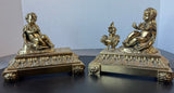 Pair of Louis XVI Gilt Bronze Vintage Andirons AS IS (READ DESCRIPTION CAREFULLY)