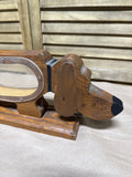 Wooden Dauschund Piggy Bank With Clear Middle