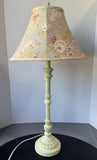 Bohemian Ornate Resin Candlestick Lamp with Floral Shade (WORKS)