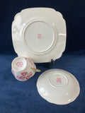 Clarence Bone China Pink Tea Trio