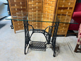 Antique Singer Base with Glass Top