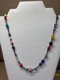 Necklace with Assorted Colorful Beads & Button Closure
