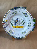Quimper Mistral Blue Fish Faience Decorative Plate