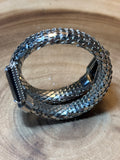 Silver Wrap Bracelet with Black Accents