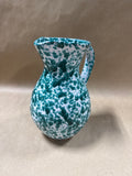 Green Spongeware Pitcher Vase