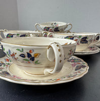 18-Piece Grindley Marlborough England Strathcona Cream Soup Bowls & Saucers Set