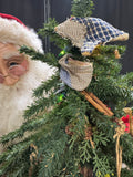 Ditz Designs Signed & Numbered Handcrafted Father Christmas with Lighted Tree & Bear (WORKS)