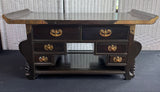 Asian Vintage Wooden Pagoda Tabletop Apothecary Cabinet