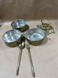 Brass Tiffin 3 Tier Lunch Box With Fork And Spoon